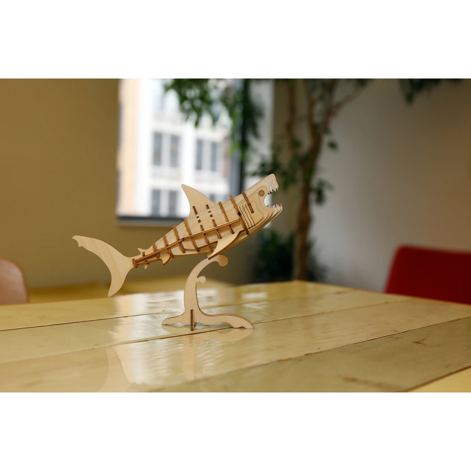 Shark 3d Puzzle - Creative Balsa Wood Model For Family Fun