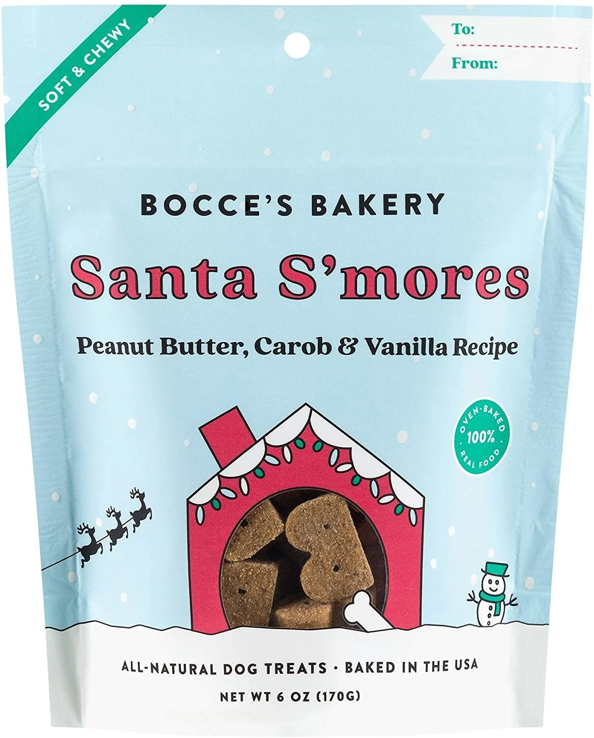 Soft Chew Dog Treats Santa S'mores, 6 Ounces Of Holiday Flavor