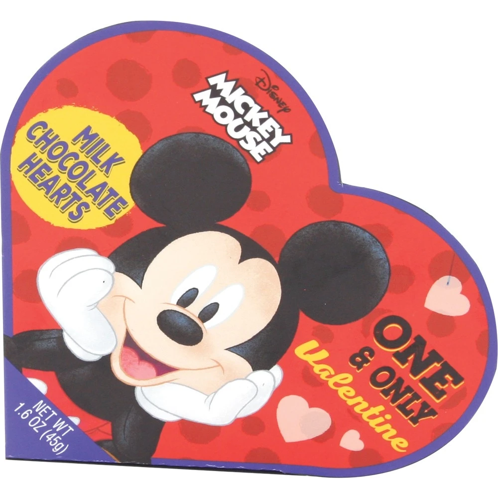 Disney's Mickey And Minnie Milk Chocolate Heart Box, 1.6 Ounces
