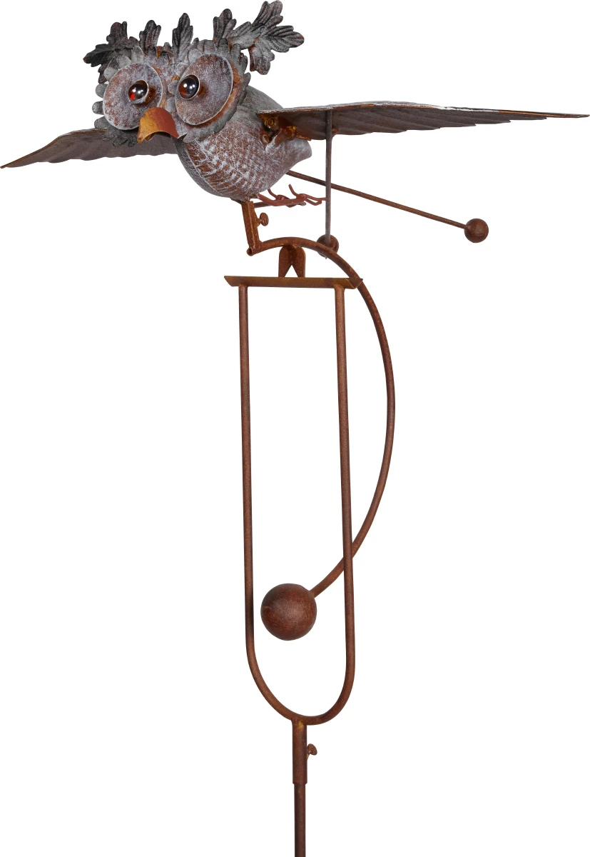 Wspwx14077 Kinetic Rocking Owl Garden Stake With Glasses For Outdoor Decor