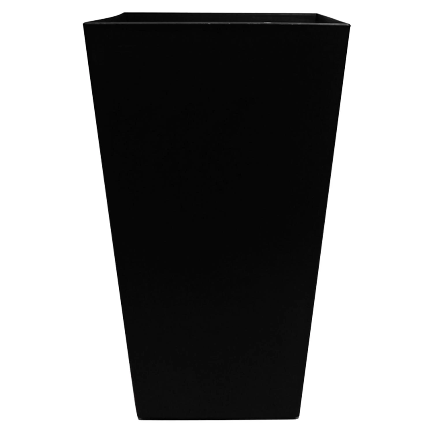Finley 20 In. Tall Square Recycled Ocean Plastic Black Planter