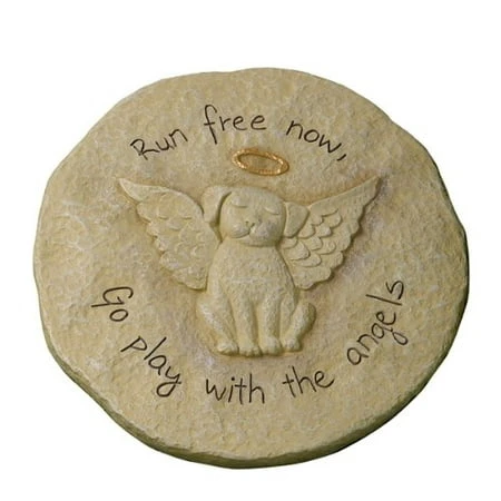 Beloved 'run Free Now' Dog With Halo Remembrance Stepping Stone Plaque