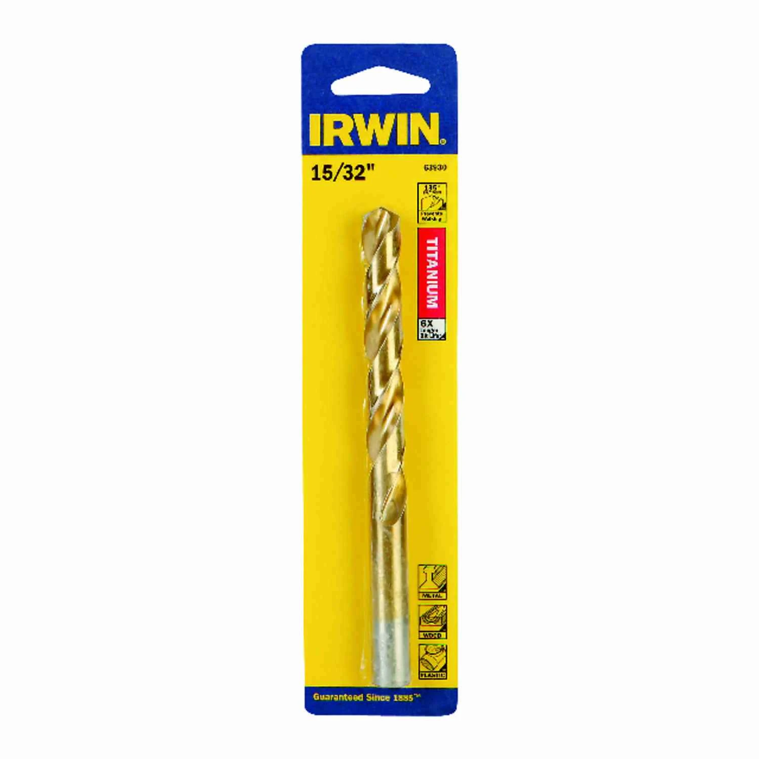15/32 In. Diameter X 5-3/4 In. Length High Speed Steel Drill Bit With 3/8 In. Round Shank