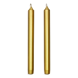 10-inch Dripless Smokeless Unscented Taper Candles, Set Of 2 Gold