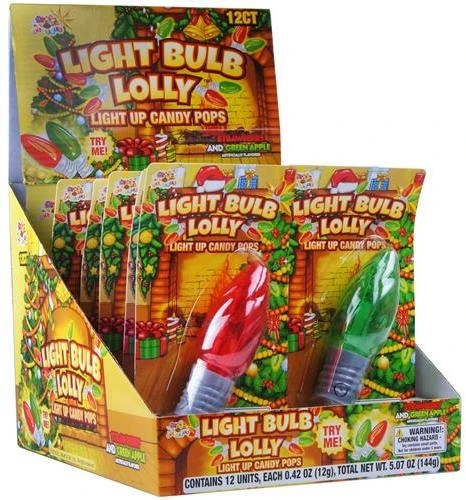 1755570 Christmas Light-up Light Bulb Lollipops - 0.42 Oz