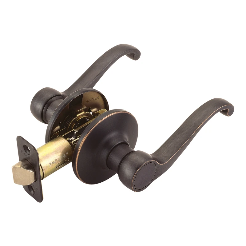 Scroll Oil-rubbed Bronze Passage Lever For Left Or Right Handed Doors