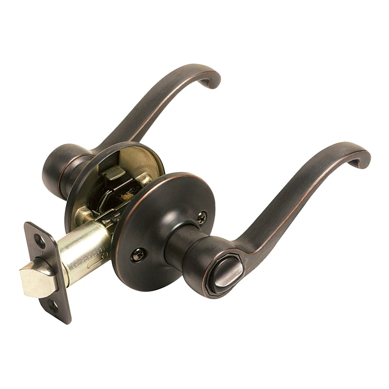Scroll Oil-rubbed Bronze Privacy Lever For Left Or Right Handed Doors