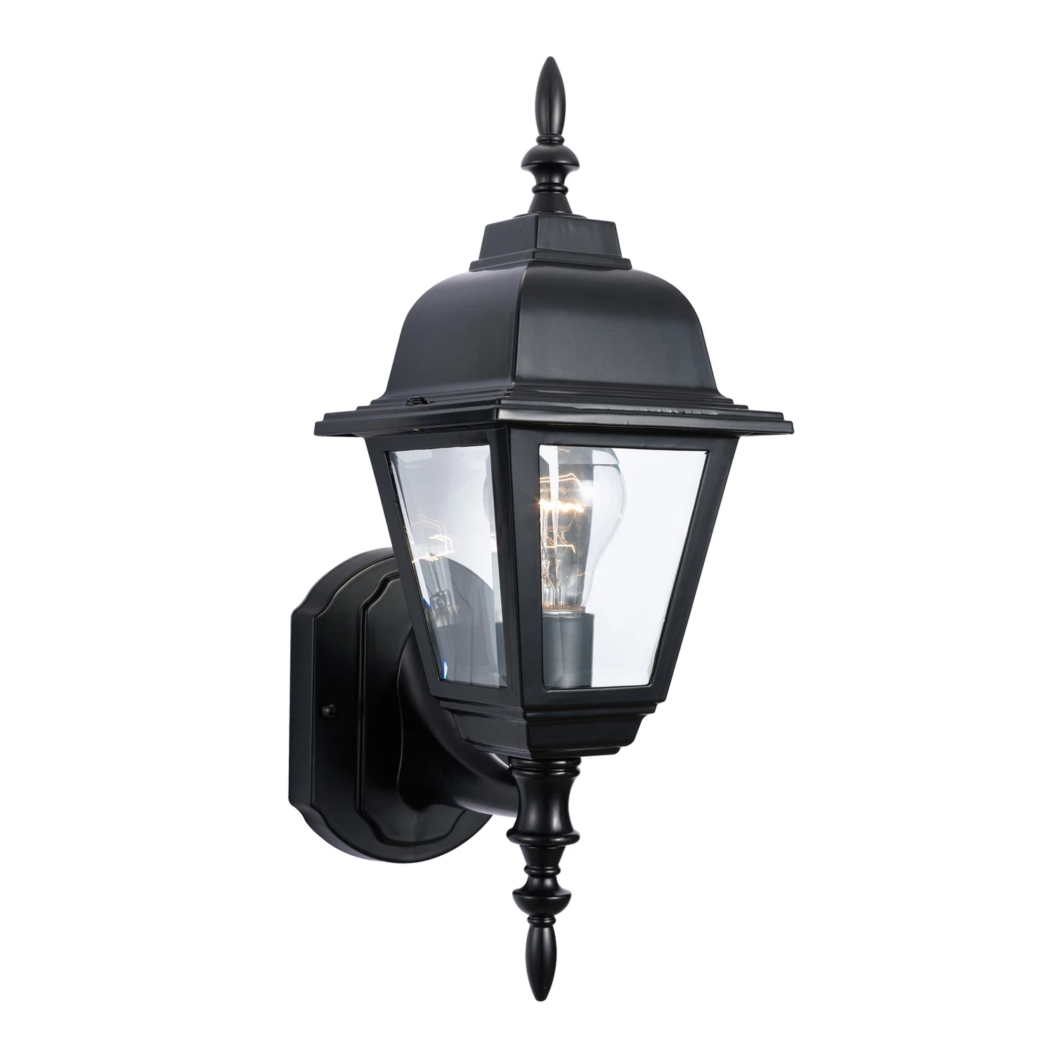 Maple Aluminum Black Incandescent Outdoor Wall Fixture Model 507566