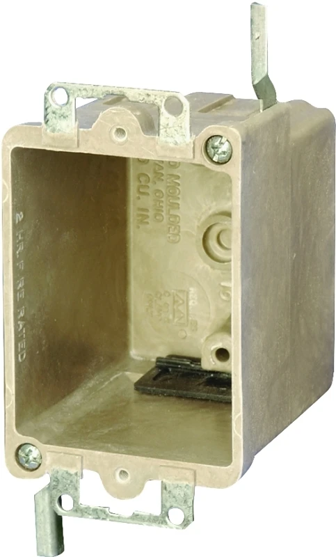 1-gang Fiberglass Wall Box With Ears And Wing Brackets, Model 9363-ewk