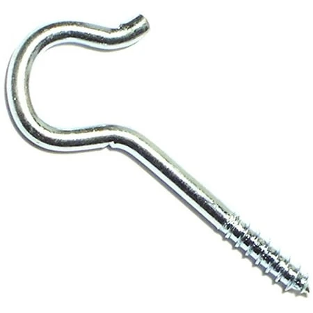 8 X 2-9/16 Steel Round Screw Hooks - 14 Piece Set