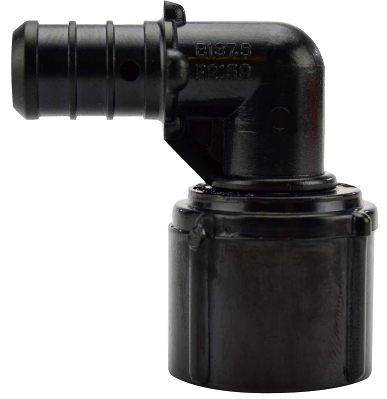 1/2 In. Plastic Pex Barb X Female Swivel 90-degree Elbow (5 Pk), 200 Psi