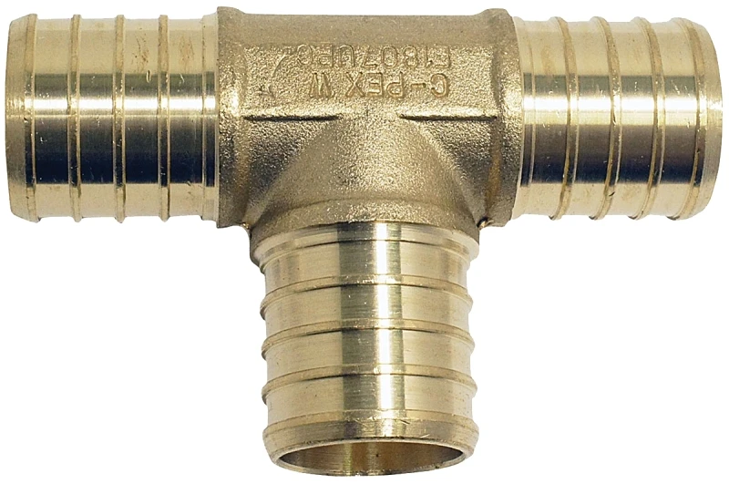 3/4 In. Brass Pex Barb Tee Fittings (10-pack) For Water & Heating Systems