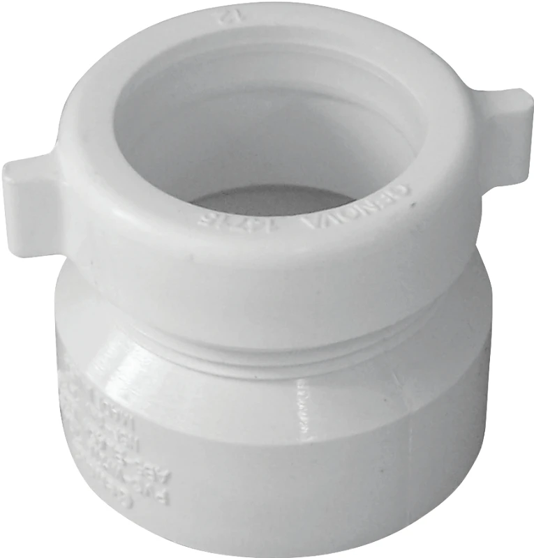 1-1/2 In. Trap Adapter Hub X Mnpt Connection Pvc White