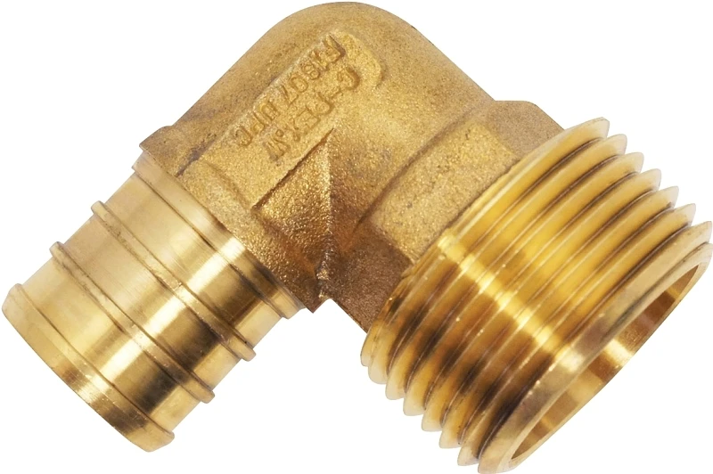 3/4 In. Brass Pex Barb X 3/4 In. Male Pipe Thread Adapter 90-degree Elbow
