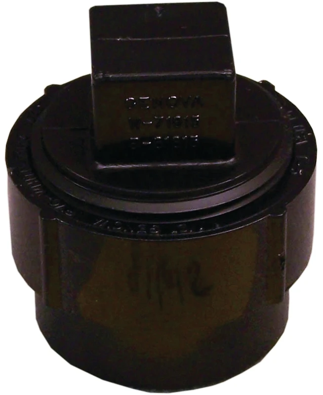 1-1/2 Inch Abs Cleanout Plug With Body, Schedule 40, Black