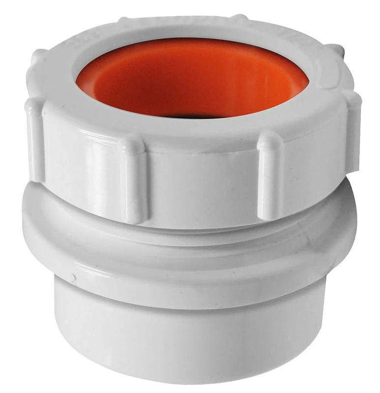 192858a Dwv Trap Adapter 1-1/2 X 1-1/4 In, Pvc, White, 10 Pk