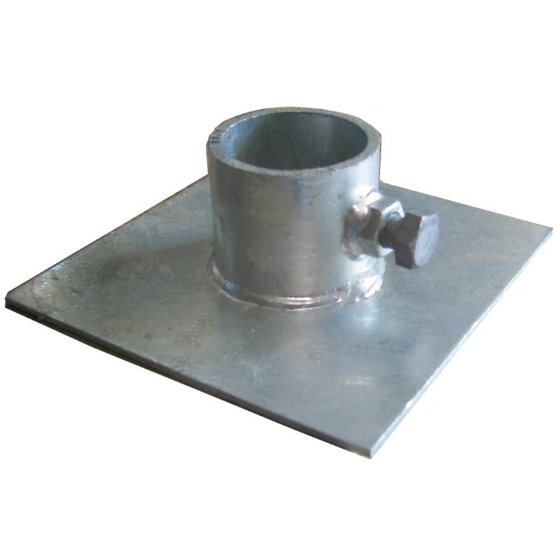 Silver Galvanized Steel Base Plate 6" X 6" For Docking And Gangways