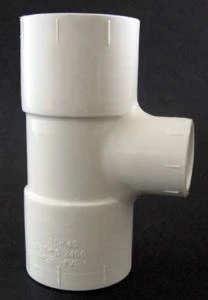 Reducing Pipe Tee, 3/4 X 3/4 X 1/2 In, Socket X Socket X Fpt, Sch 40