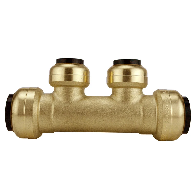 3/4 In. X 3/4 In. Brass Push-to-connect Inlets With 2-port Open Manifold And 1/2 In. Outlets