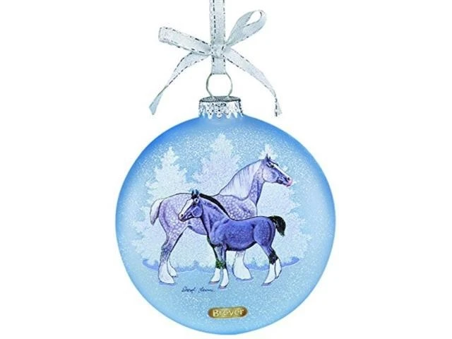 Holiday Collection #700821 Artist Signature Draft Horses Glass Ornament