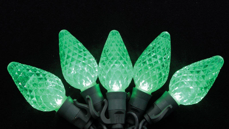 Platinum C9 Led Light Set On A Reel Green 24 Ft. 25 Lights With 10 Year Guarantee