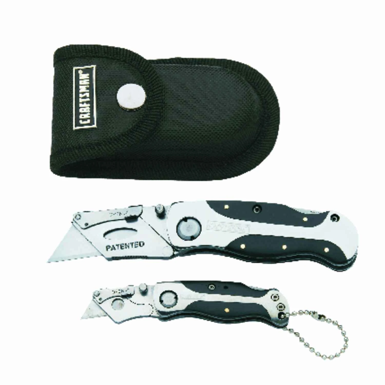 2-piece Lockback Folding Utility Knife Set With Comfort Grip Handles, Silver 2 Pk