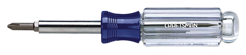 Multi-bit Screwdriver With Interchangeable Bits, Steel, 7.5 In.