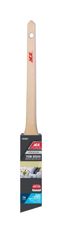 Premium 1 In. W Medium Stiff Angle Nylon Polyester Trim Paint Brush
