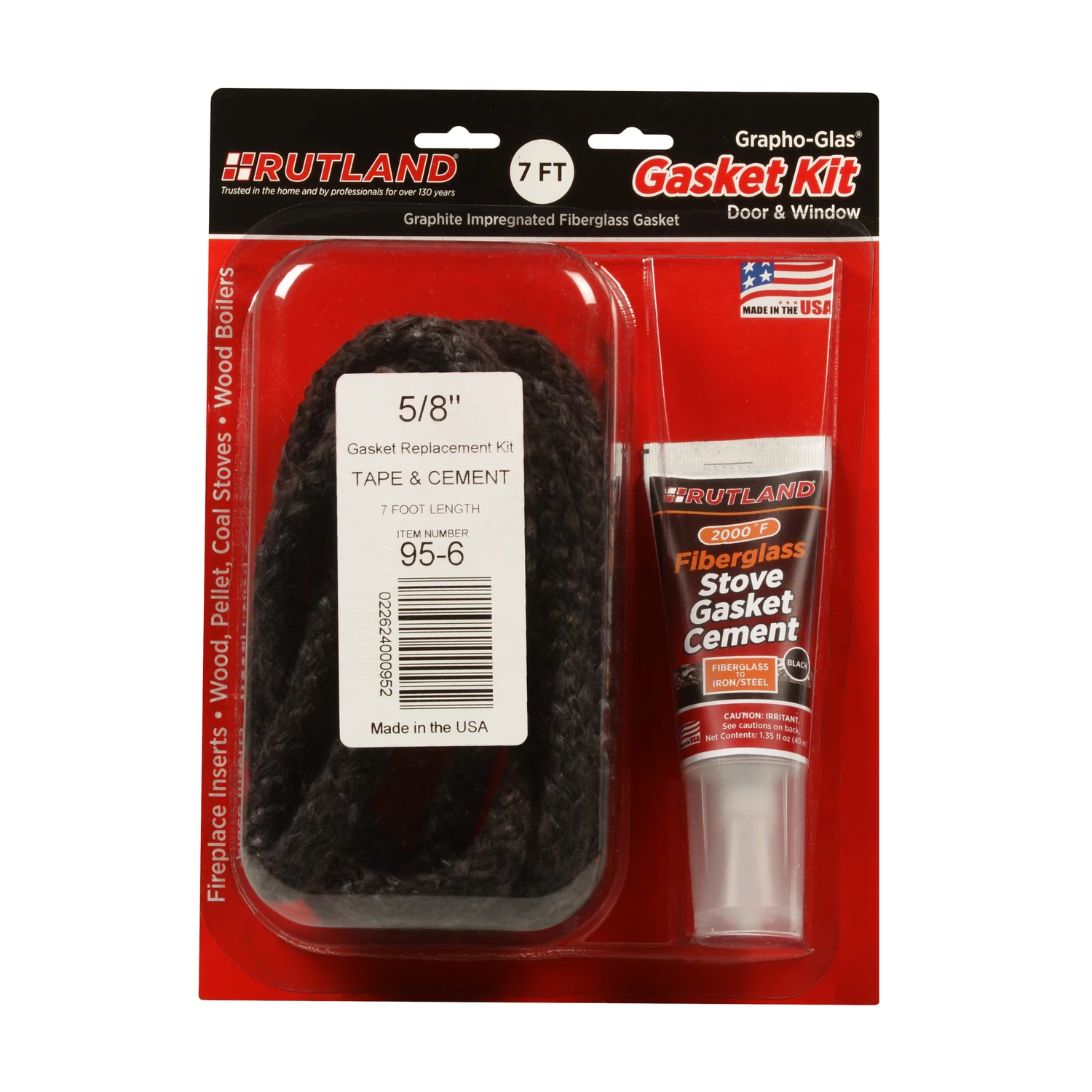 Graph-glas Cement/fiberglass Flat Gasket Kit 7 Ft. X 5/8 In.