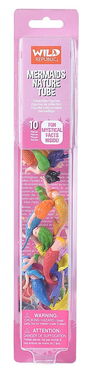 20857 Tube Of Wild Republic Mermaid Figurines Toys - 10-piece Underwater Sirens Set