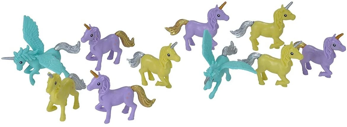 23235 Nature Tube Unicorn Figurines, Polyester, 10 Piece