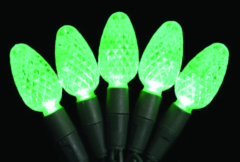 Platinum Led C6 Light Set On A Reel Green 24.5 Ft With 50 Lights