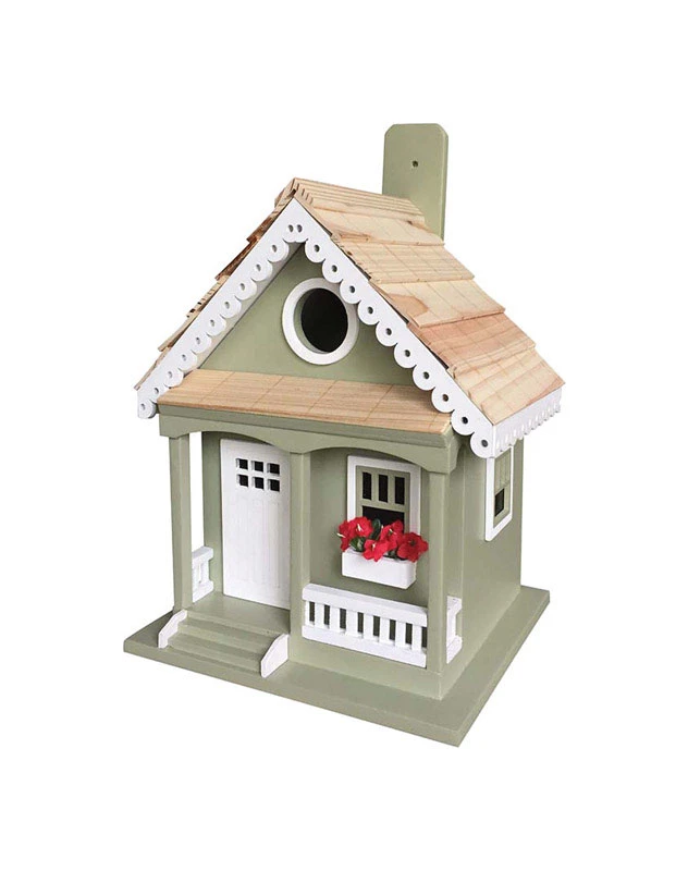 9.25 In. H X 5.9 In. W X 7.67 In. L Decorative Wood Bird House