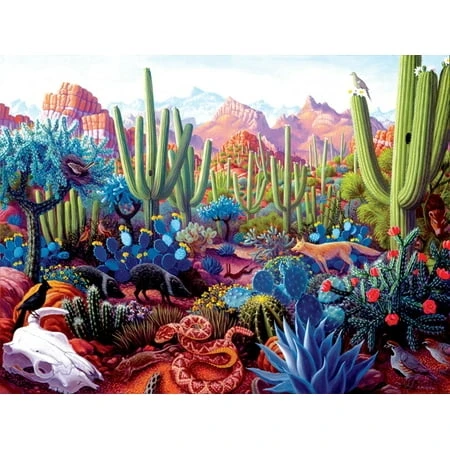 Cactusland 1000 Piece Jigsaw Puzzle By Sunsout - Vibrant Desert Scene