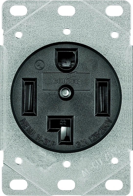 Receptacle Power Flush 3 Pole 4 Wire 30 Amp
