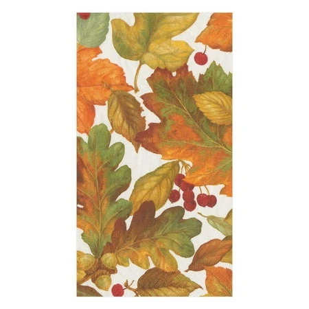 Autumn Leaves Ii Paper Guest Towel Napkins, 15 Count, Elegant Fall Design