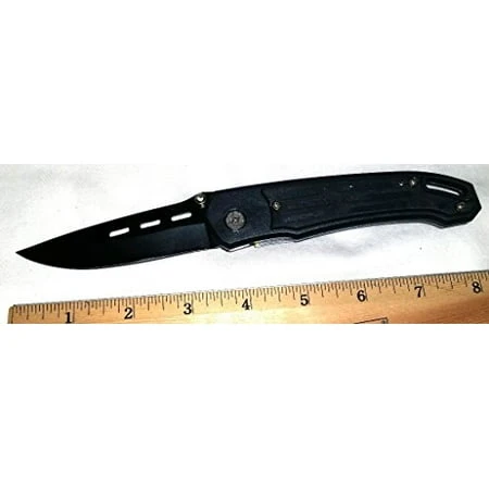 Black Stainless Steel Locking Blade Knife With Adjustable Tension And Pocket Clip