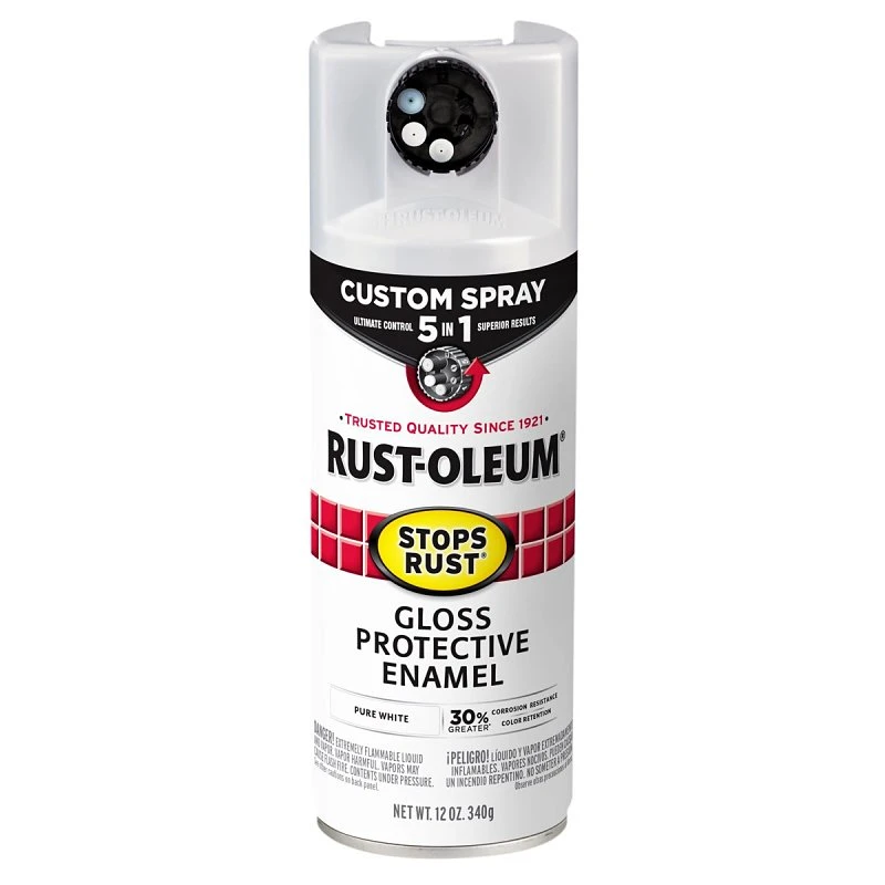 Stops Rust Protective Enamel Spray Paint, Pure White, 12 Ounce