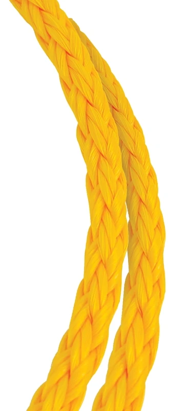 Hollow Braided Polypropylene Rope, 1/2 Inch Diameter, 300 Feet Length, Yellow