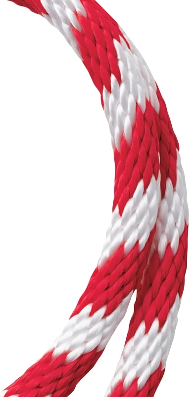 Smooth Braided Polypropylene Rope, 3/8 Inch Diameter, 140 Feet Length, Red/white