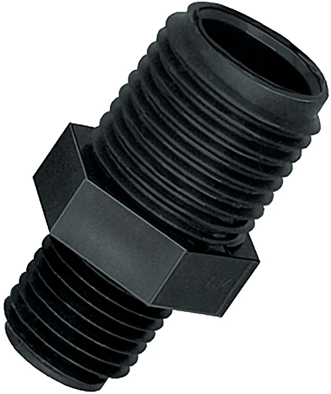 Nb164p Polypropylene Adapter, 11/16 X 1/4 In, Male Un X Mnpt