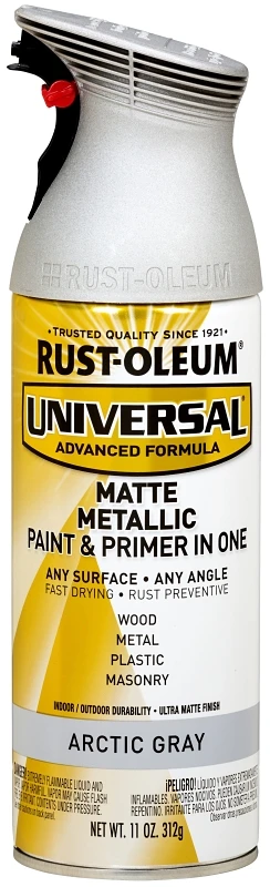 Universal Metallic Spray Paint, Artic Gray, 12 Ounce Can
