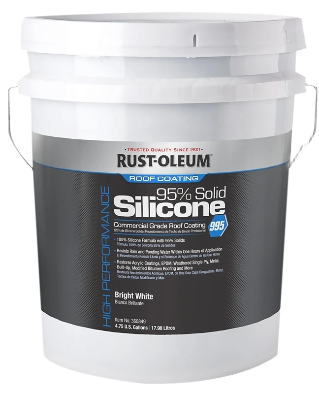 995 Silicone Roof Coating, 4.7 Gallon, Weatherproof & Durable