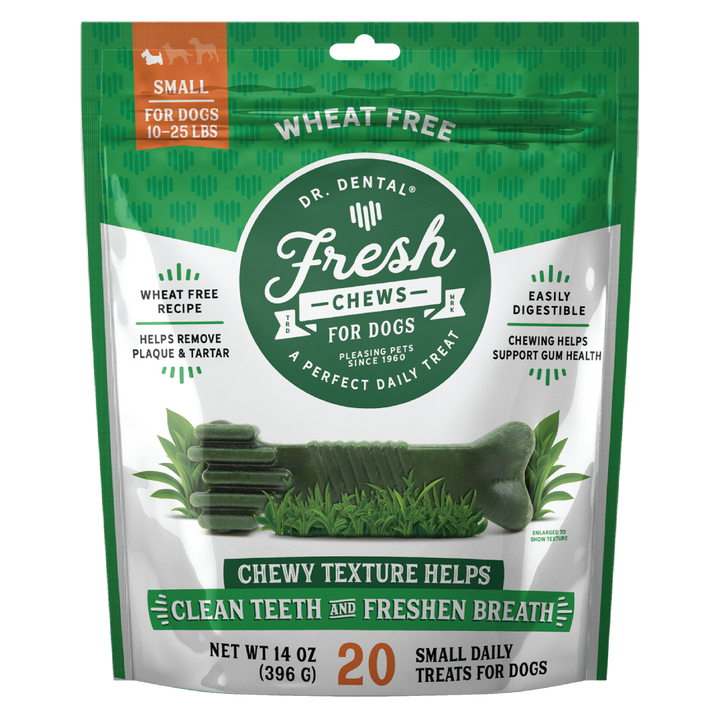 Dr. Dental Fresh Chews Small Dental Dog Treats, 14 Ounce Bag For Healthy Teeth