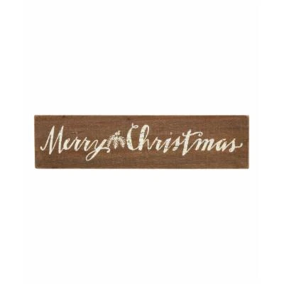 Merry Christmas Slat Sign - Festive Holiday Decor For Home Or Office