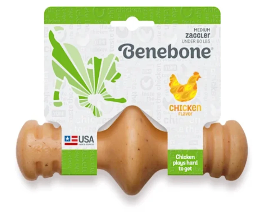 Medium Chicken Flavored Zaggler Dog Chew Toy - Durable And Usa Made