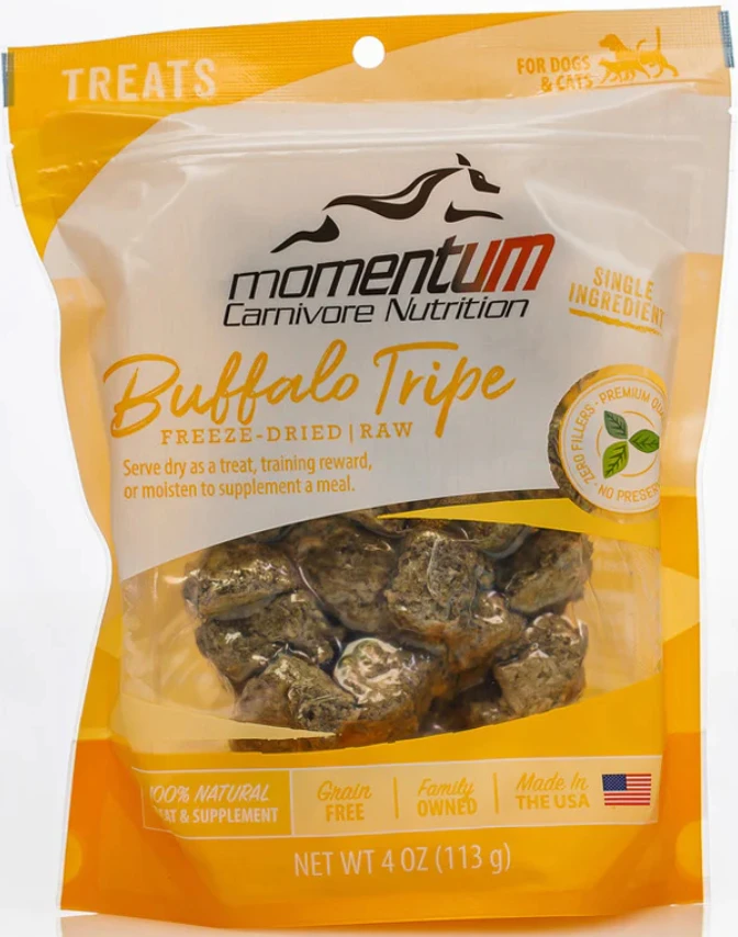 Freeze Dried Buffalo Tripe Dog & Cat Treats, 4 Ounces - Healthy Snack