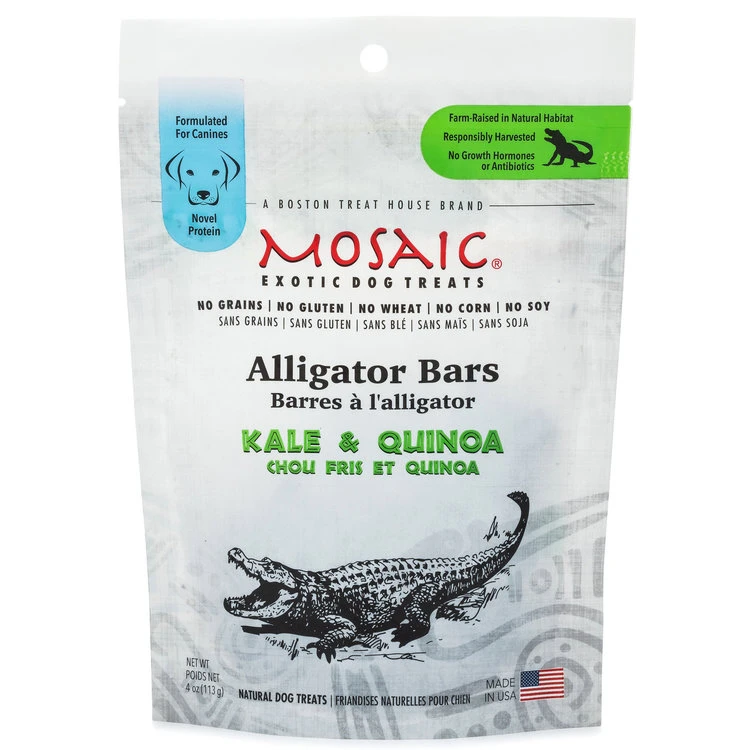 Exotic Dog Treats Alligator Bars With Kale & Quinoa 4 Ounces