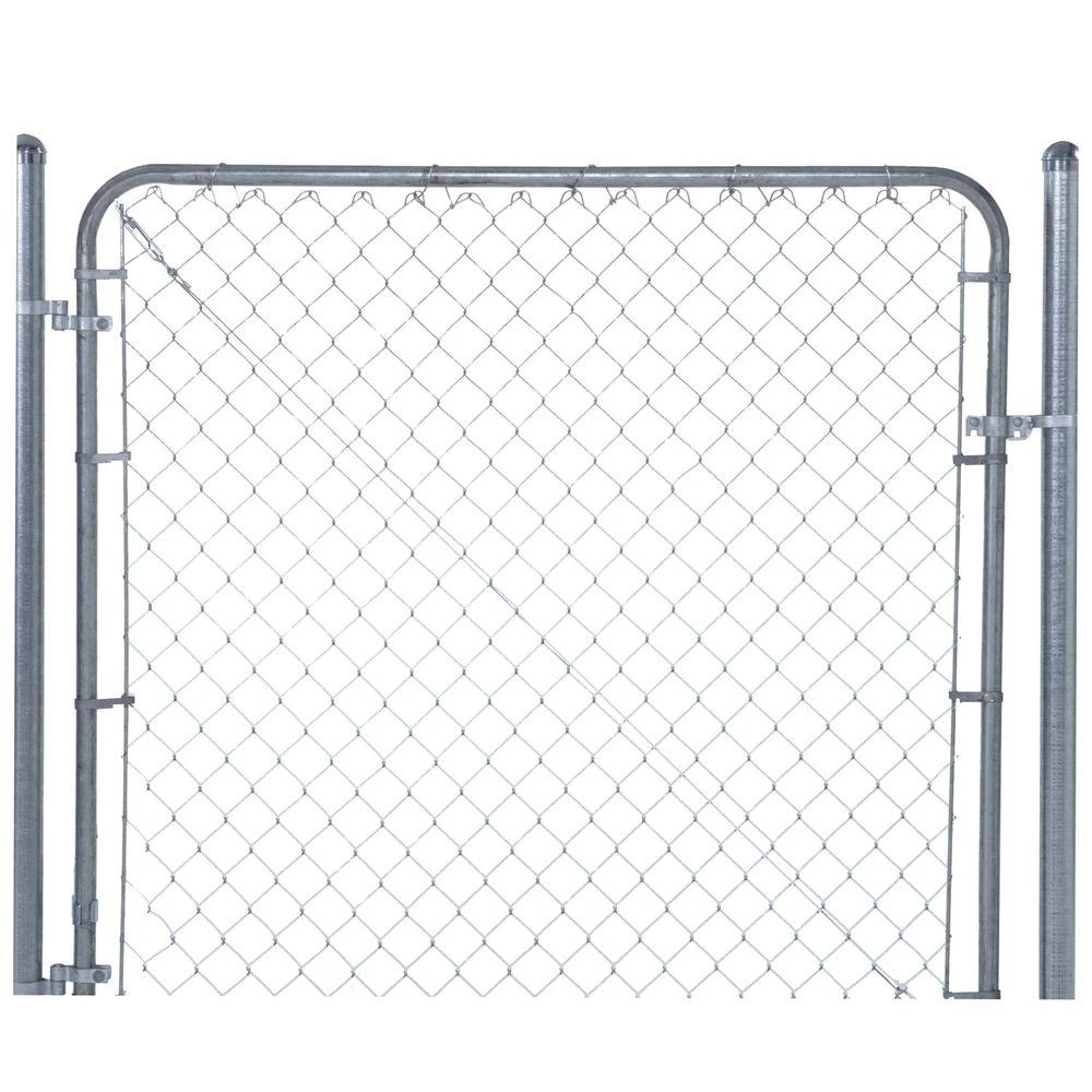 6 Ft. W X 5 Ft. H Adjustable Galvanized Metal Walk-through Chain Link Fence Gate