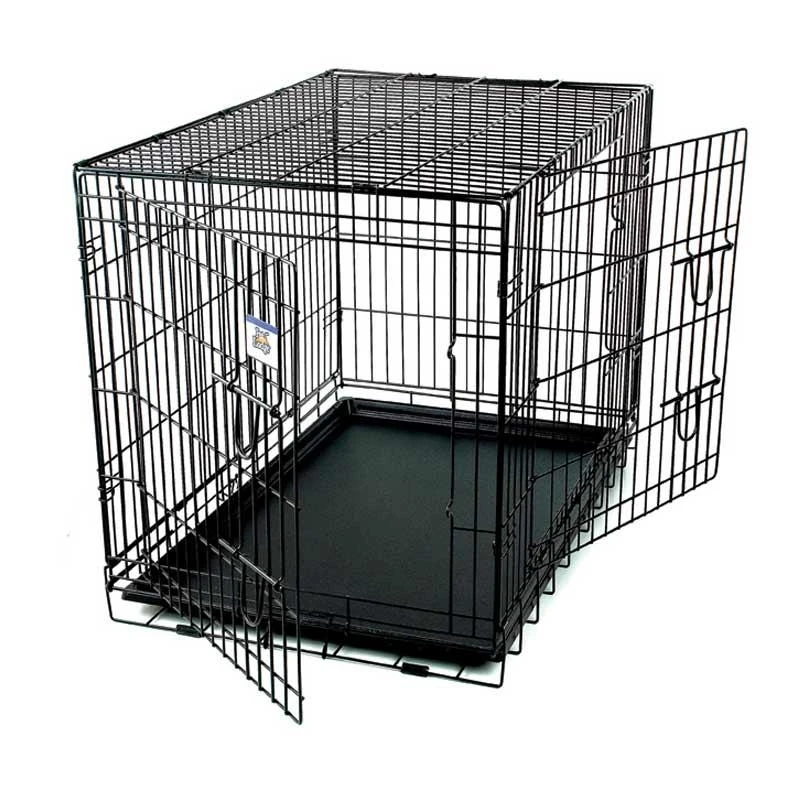 Double Door 36 Inch Folding Metal Pet Crate For Dogs And Cats